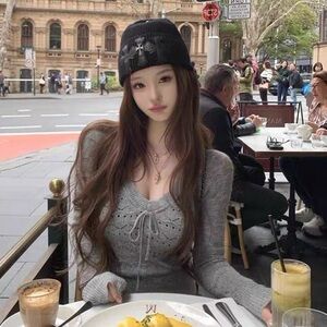 Gray Knit Sweater with Lace-Up Detail